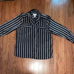 Black and Gold Striped Button Up